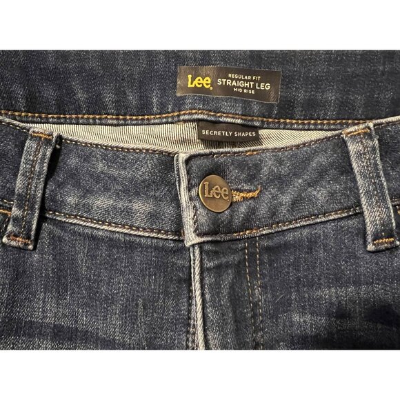 ✅3/$20 Sale-LEE Reg Fit Straight Mid Rise Secretly Shapes Jeans-Women's 16S - Picture 2 of 9